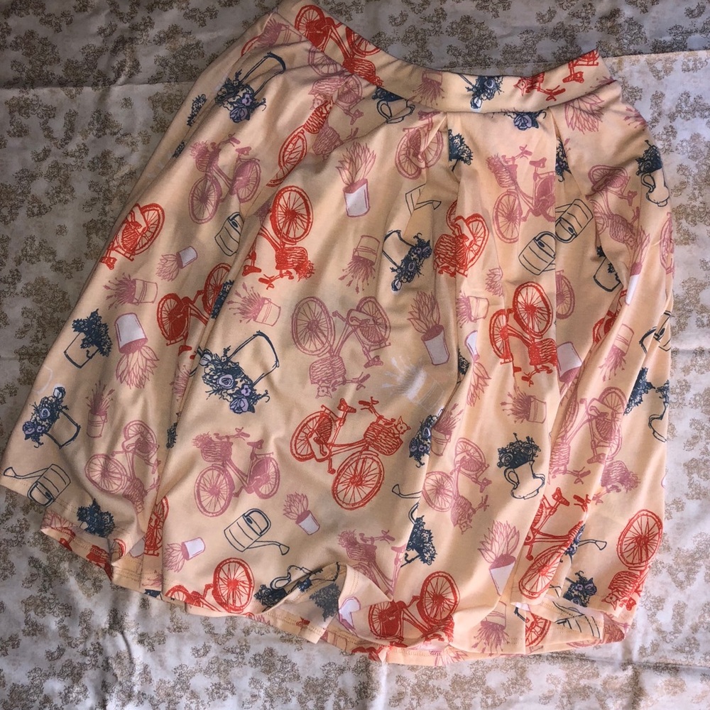 LLR large Madison skirt bicycle print